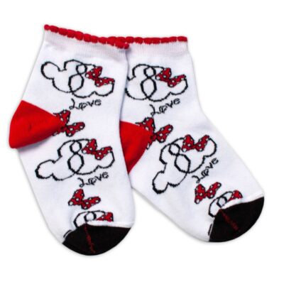 Baby Nellys Bavlnené ponožky Minnie Love - biele, veľ. 122/128