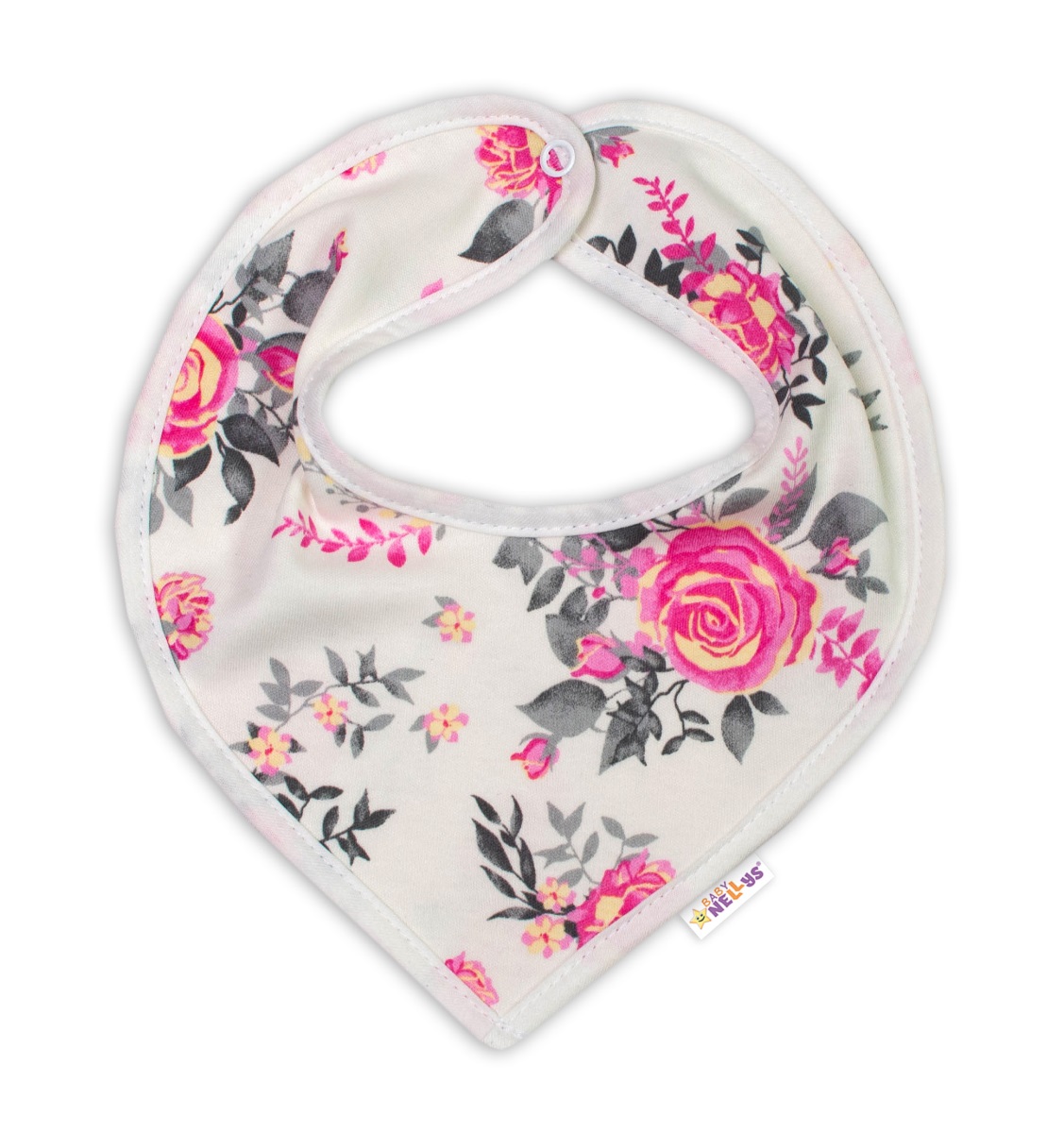 Baby Nellys: Bavlnená šatka New Roses (smotanová)