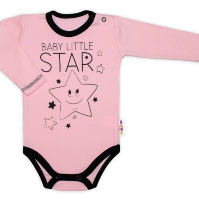 Baby Nellys Body dlhý rukáv, ružové, Baby Little Star, veľ. 74