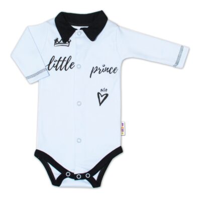 Baby Nellys Body dlhý rukáv s golierikom, veľ. 62, modré Little Prince