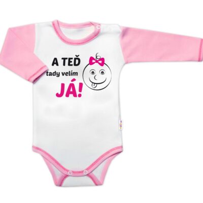 Baby Nellys Body dlhý rukáv s vtipným textom, A TEĎ tady velím JÁ!, Holka, veľ. 74