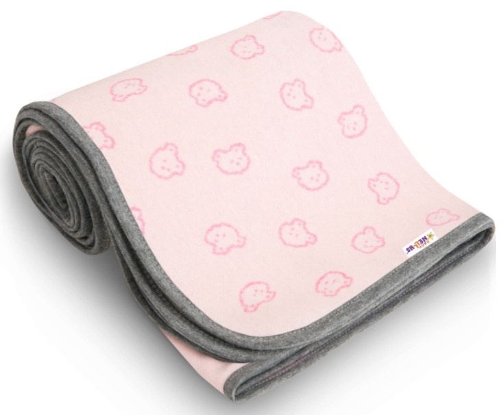 Baby Nellys: Celoročná deka Macko 100x120cm (ružová)