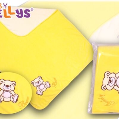 Baby Nellys: Deka Macko Teddy (froté/velúr, krémová)