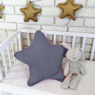 Baby Nellys: Obojstranný vankúšik Hviezdička (tm. sivá)