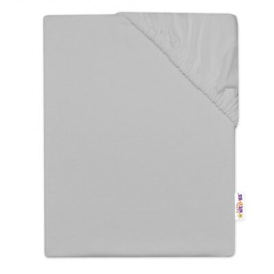 Baby Nellys Detská jersey plachta do postieľky -sivá