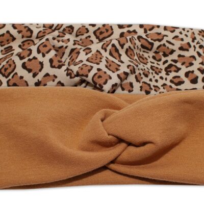 BABY NELLYS Detské čelenky Gepard, sada 2 kusov - hnedá, gepard, 92/98