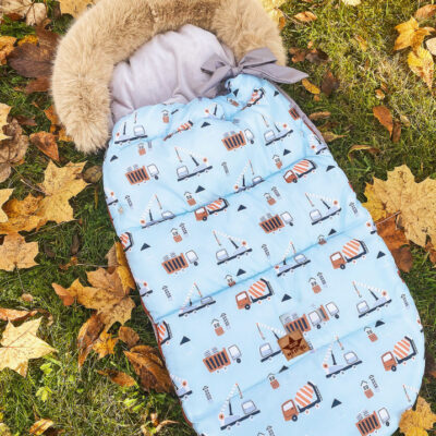 Baby Nellys: Fusak maxi PREMIUM Stroje (modrý)