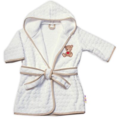 Baby Nellys Detský župan Sweet dreams by TEDDY, flecce - biely, 5-7 rok