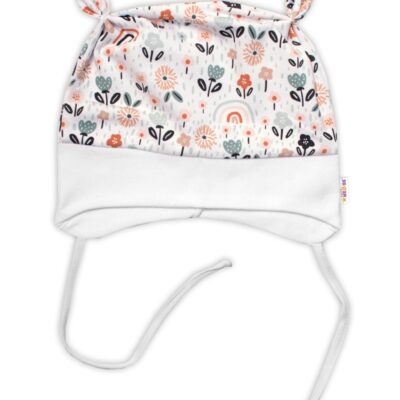 Baby Nellys Dojčenská čiapočka uzlíček na zaväzovanie - Palouček, biela