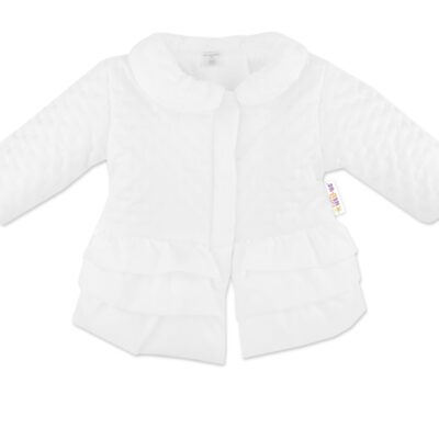 Baby Nellys Dojčenská prechodová bundička s volánikmi, biela, veľ. 68