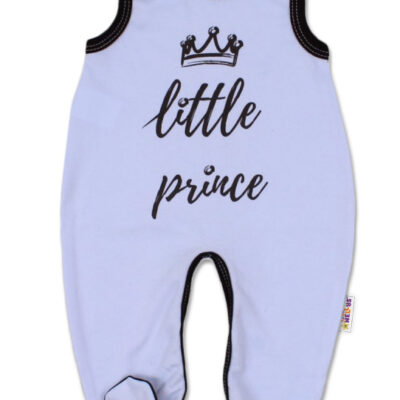 Baby Nellys Dojčenské bavlnené dupačky, Little Prince - modré, veľ. 74