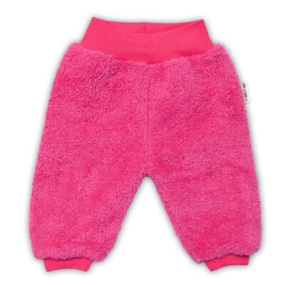 Baby Nellys Dojčenské chlupáčkové tepláčky Cute Bunny - malinové, veľ. 68