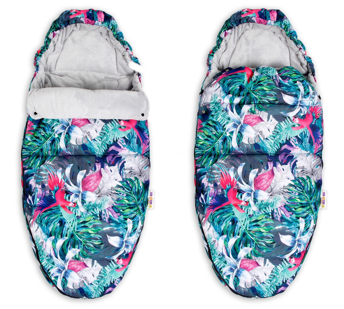 Baby Nellys: Fusak Maxi Minky Flowers (sivý)