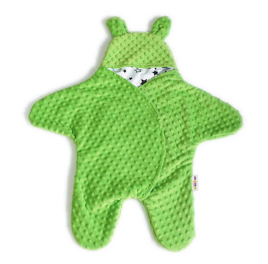 Baby Nellys: Fusak Minky do autosedačky (zelený)