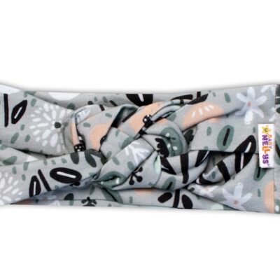 Baby Nellys Hand Made Dvojvrstvová prepletaná čelenka Palouček, mätová, 80/86