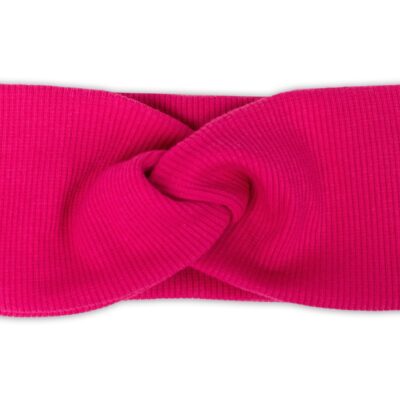 Baby Nellys Hand Made Dvojvrstvová rebrovaná čelenka, malinová