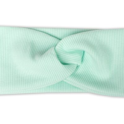 Baby Nellys Hand Made Dvojvrstvová rebrovaná čelenka, mätová, 92/98