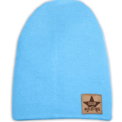 Baby Nellys Hand Made Jarná/jesenná bavlnená čiapka - dvojvrstvová, sv. modrá, vel. 110