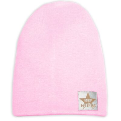 Baby Nellys Hand Made Jarná/jesenná bavlnená čiapka - dvojvrstvová, sv. růžová, vel. 110