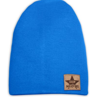 Baby Nellys Hand Made Jarná/jesenná bavlnená čiapka - dvojvrstvová, tm. modrá, vel. 110