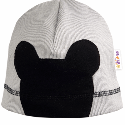 Baby Nellys Jarná čiapka Mouse, sv. sivá, veľ.2/4 roky