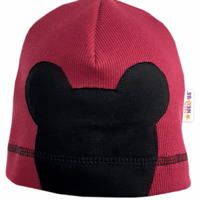 Baby Nellys Jarná čiapka Mouse, vínová