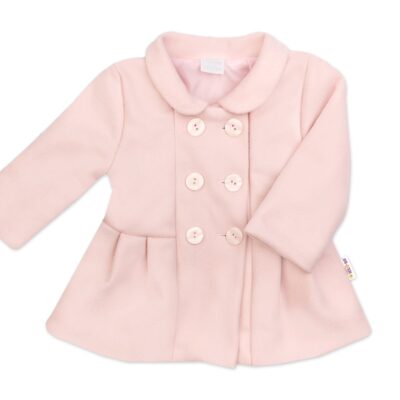 Baby Nellys Kojenecký flaušový kabátik, púdrovo ružový, veľ. 74