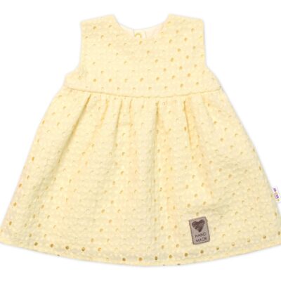 Baby Nellys Ľahké Handmade šatičky Madeira, žlté, veľ. 98