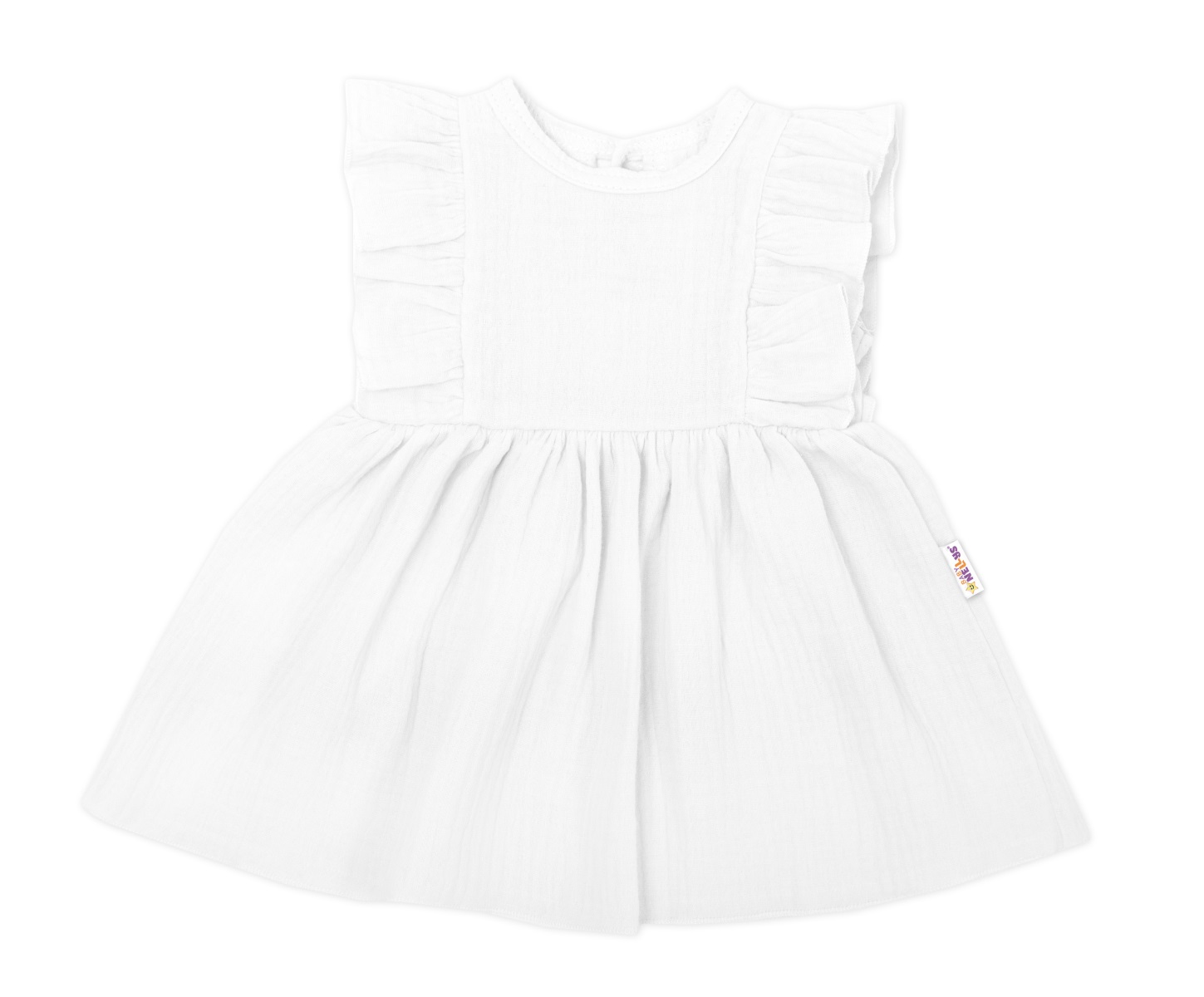 Baby Nellys Ľahké mušelínové šatočky, biele