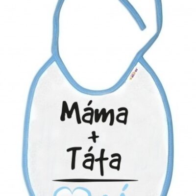 Baby Nellys: Podbradník Mama + Tata (modrý)