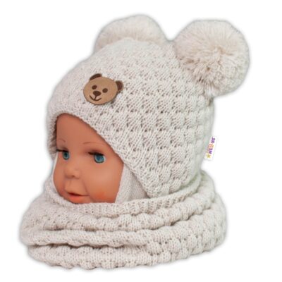 Baby Nellys: Pletený nákrčník/komín (ecru)