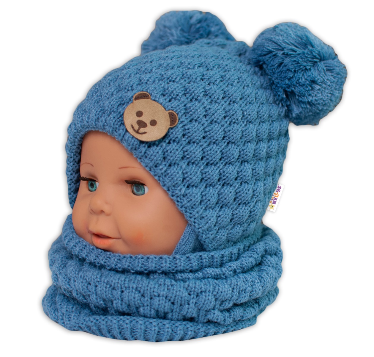 Baby Nellys: Pletený nákrčník/komín (modrý)