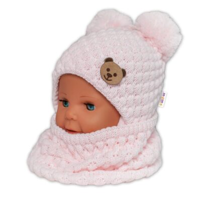Baby Nellys: Pletený nákrčník/komín (ružový)