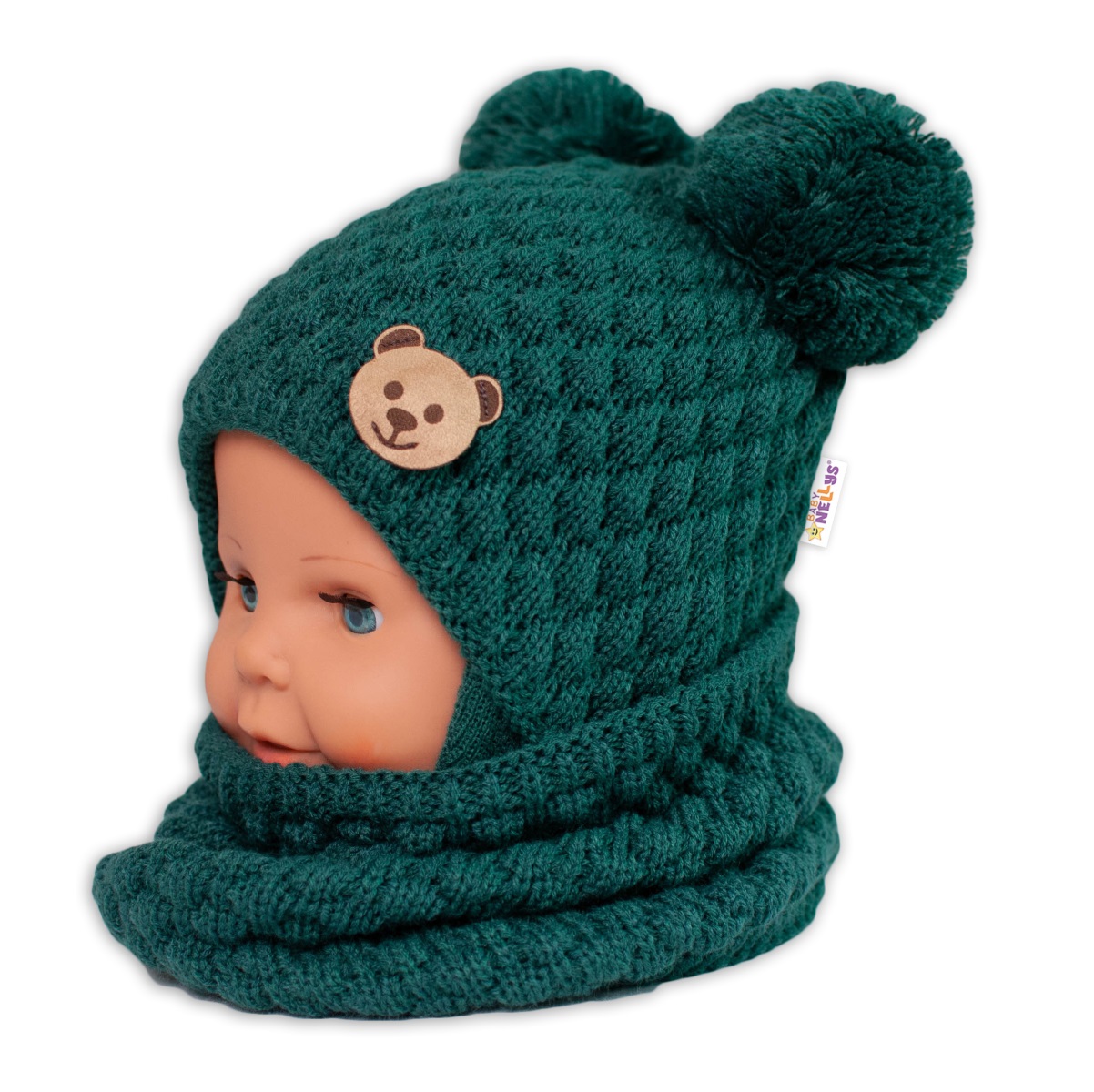 Baby Nellys: Pletený nákrčník/komín (zelený)