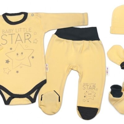 Baby Nellys Súpravička do pôrodnice Baby Little Star - žltá, veľ.  62