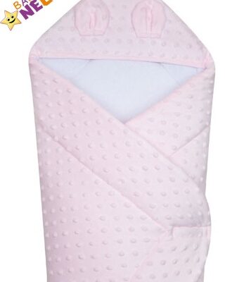 Baby Nellys: Zavinovačka s kapucňou Mink (ružová)