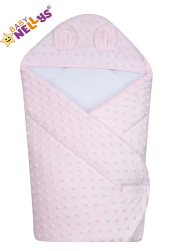 Baby Nellys: Zavinovačka s kapucňou Mink (ružová)