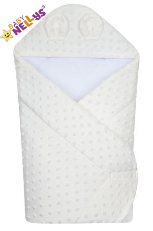 Baby Nellys: Zavinovačka s kapucňou Mink (smotanová)