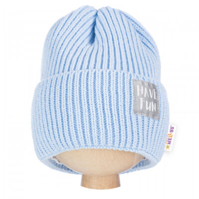 Baby Nellys: Zimná čiapka Have Fun (modrá)