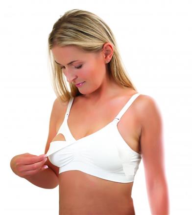 BabyOno: Biela dojčiaca podprsenka D (70-75cm)