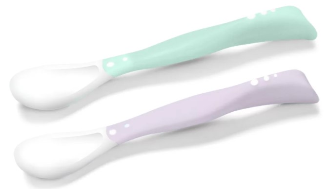 BabyOno: Flexibilné lyžičky 2ks (mätová/lila)