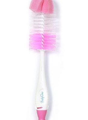 BabyOno: Ružová kefa na fľaše s prísavkou