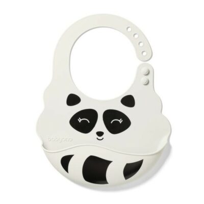 BabyOno: Silikónový podbradník Lemur (sivá, 6m+)