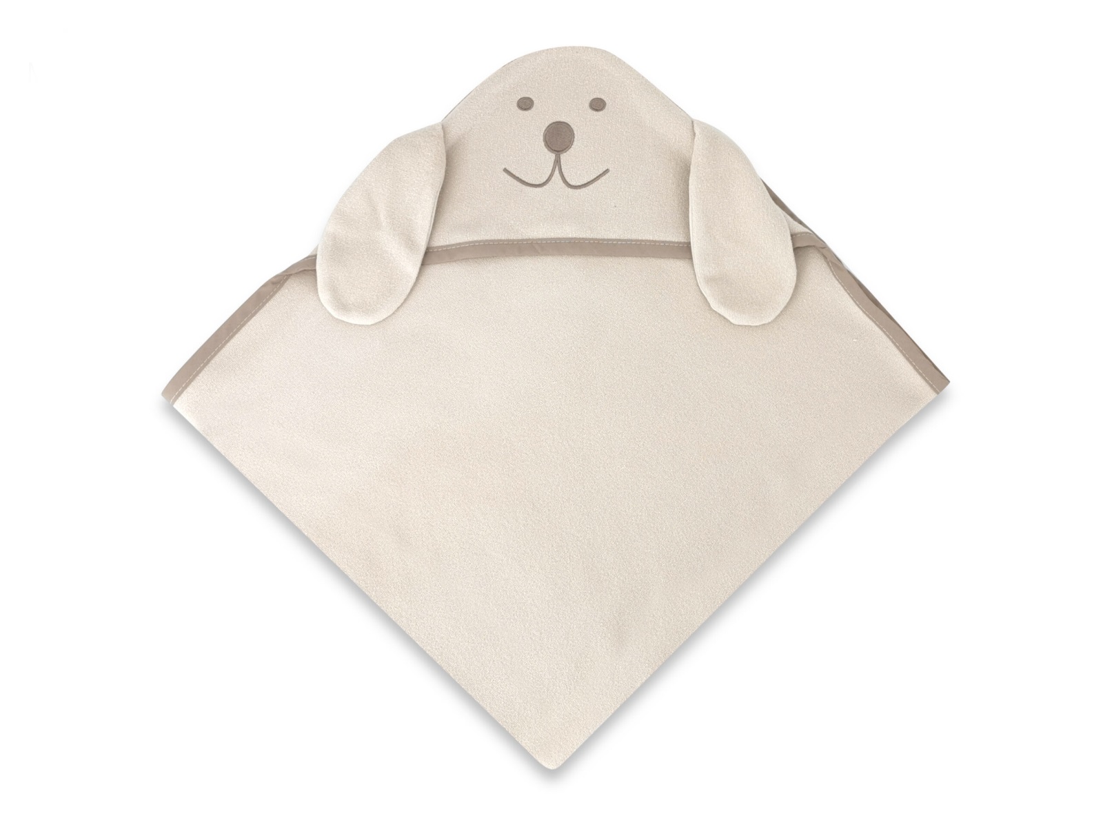 Bambusová osuška s kapucňou Psíček, 100x100 cm, béžová