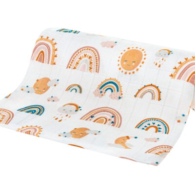 Bambusová plienka 75x75cm, lux, Dúha