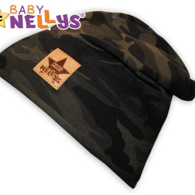 Baby Nellys: Bavlnená čiapočka Army (zelená)
