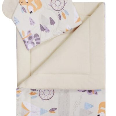 Bavlnená dečka s vankúšikom 2D sada, Indián, béžová