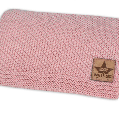 Bavlnená deka, dečka pletená, BASIC, 80x90cm, staroružová/púdrová