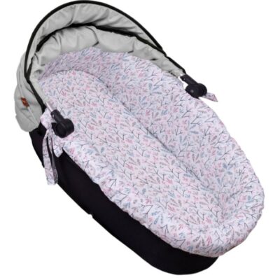 Bavlnená vložka do kočíkov/koše s penovým matracom, Baby Nellys, Kalina, biela