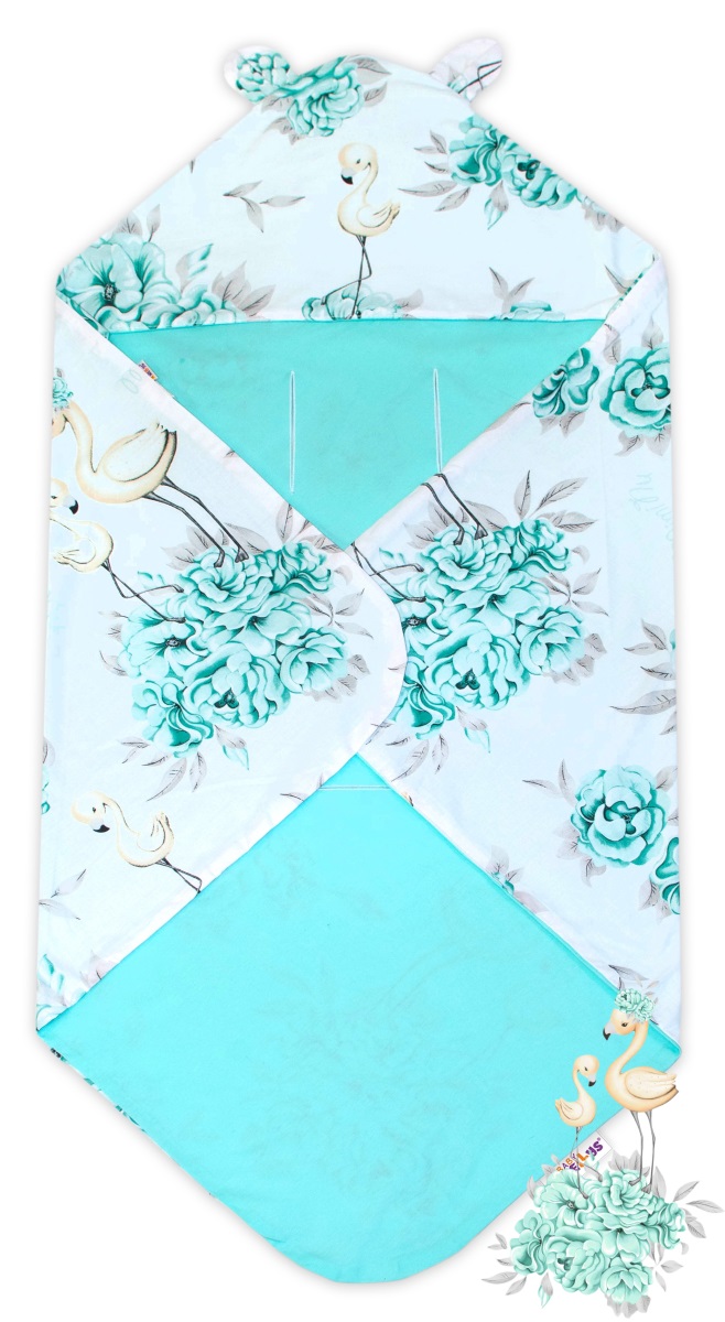 Baby Nellys: Zavinovacia deka Plameniak (mätová)